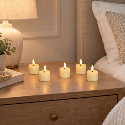 Flat Flameless Votive Candles – Set of 8