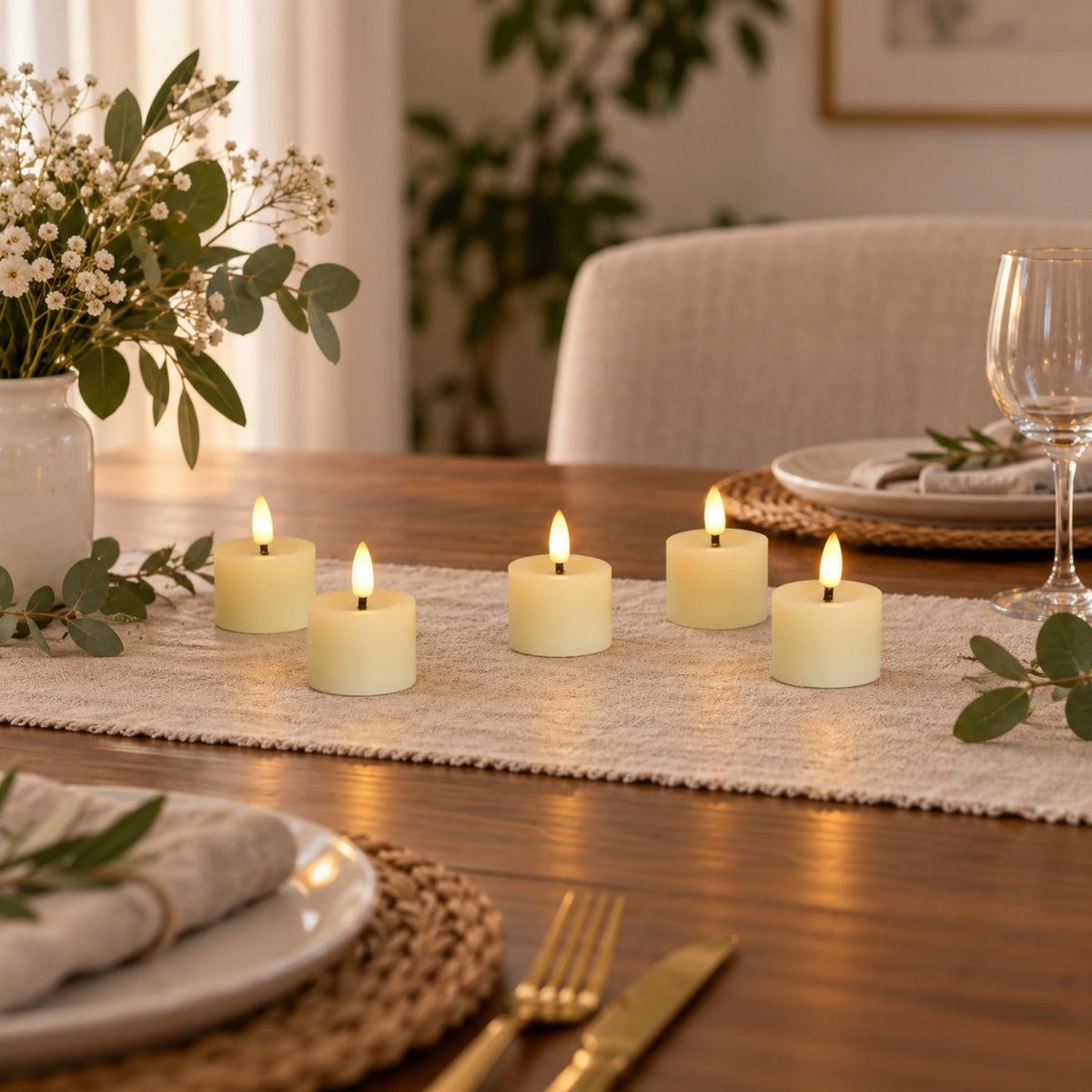 Flat Votive Candles – Set of 8