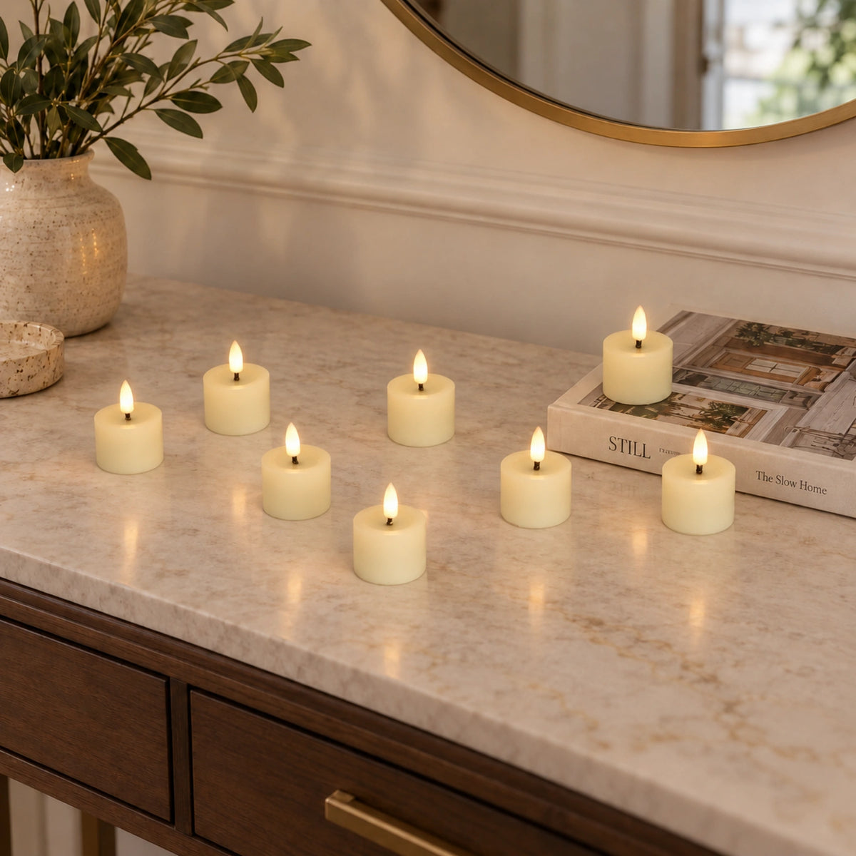 Flat Votive Candles – Set of 8