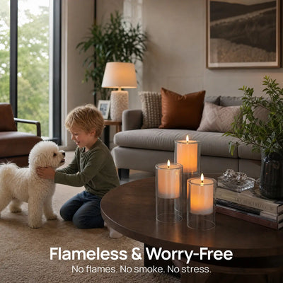 Floating Glass Candle Set – Set of 3