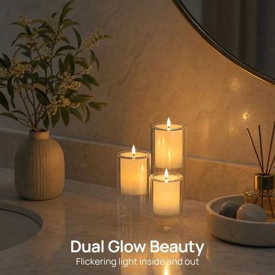 Floating Glass Candle Set – Set of 3