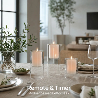Floating Glass Candle Set – Set of 3