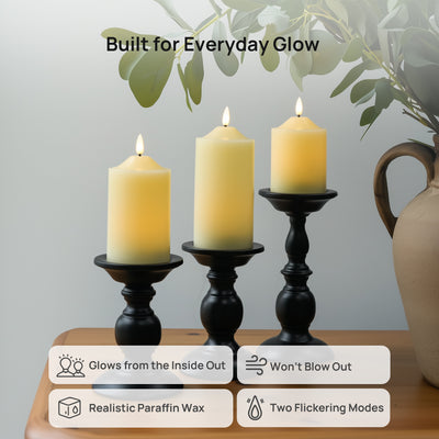 Dome Pillar Candles – Set of 3