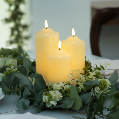 Dome Pillar Candles – Set of 3
