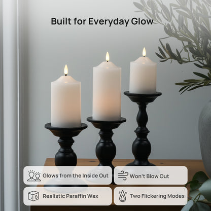 Dome Pillar Candles, Set of 3