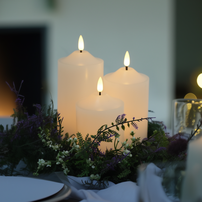 Dome Pillar Candles, Set of 3