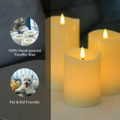 Wave Pillar Candles – Set of 3