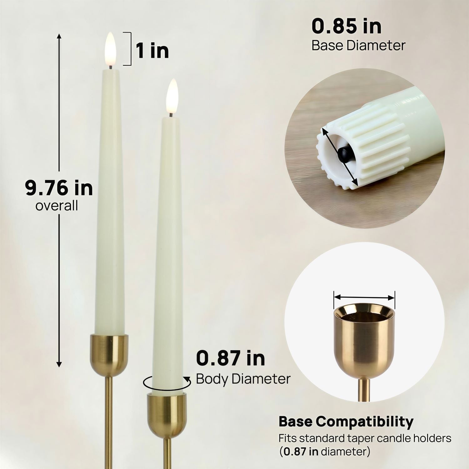 Classic Flameless Taper Candles