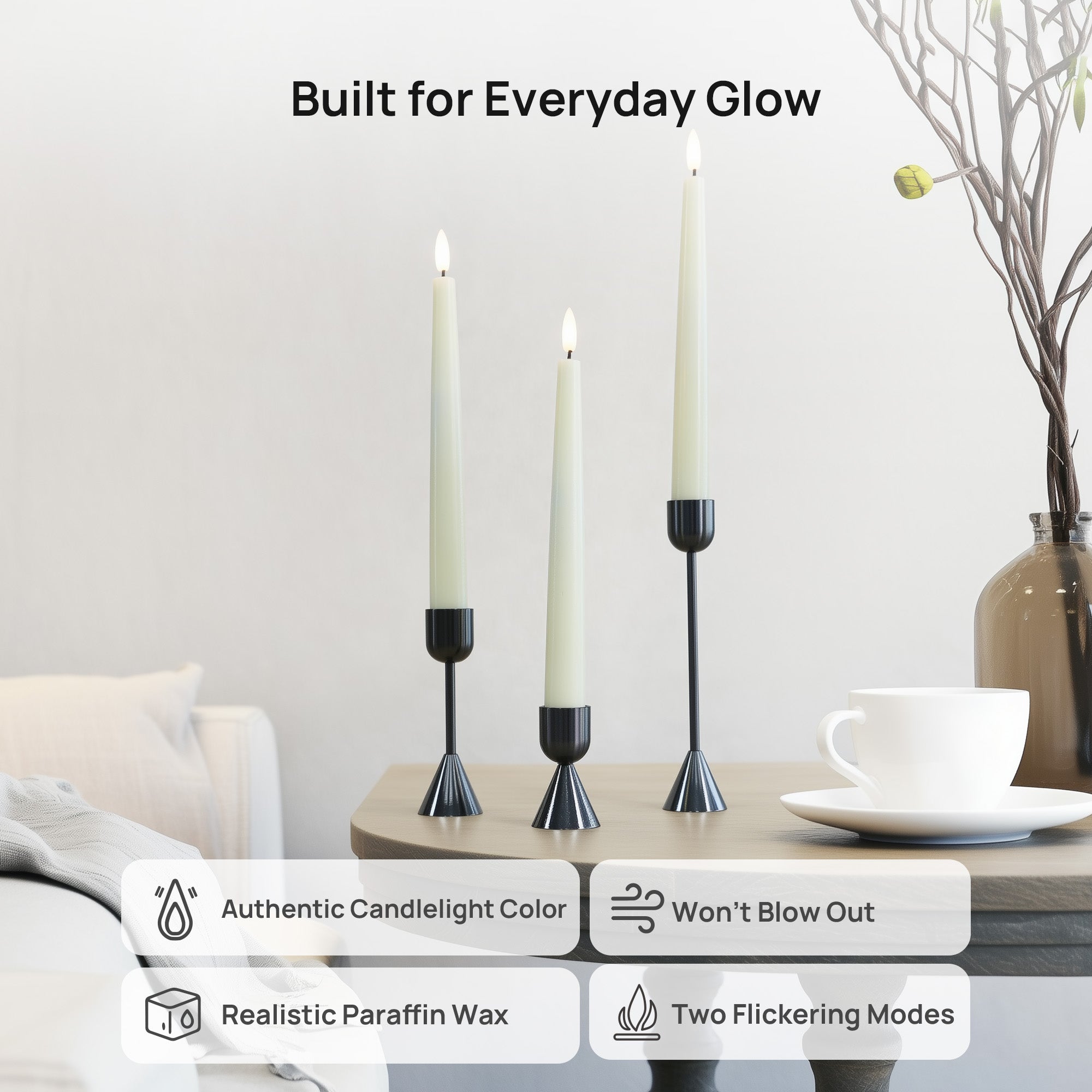 Cone Taper Candles, Set of 4