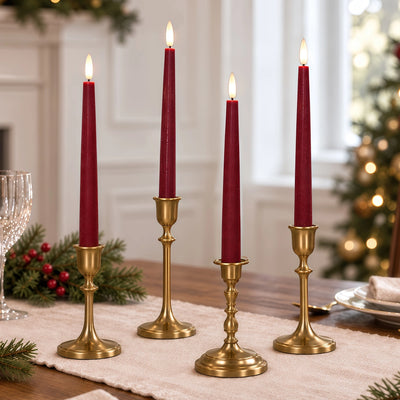 Burgundy Classic Flameless Taper Candles