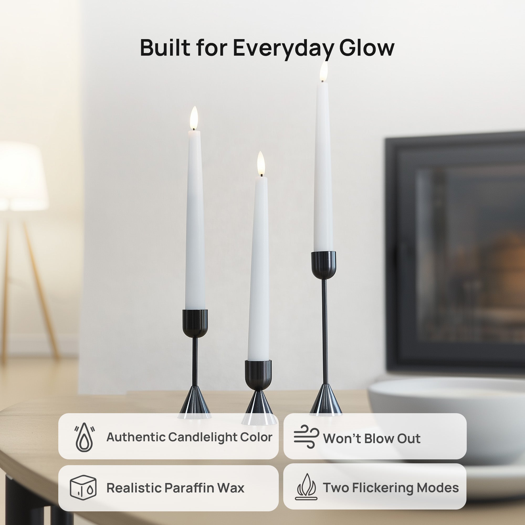 Cone Taper Candles, Set of 4