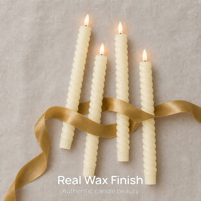 Twisted Flameless Taper Candles 9.8"