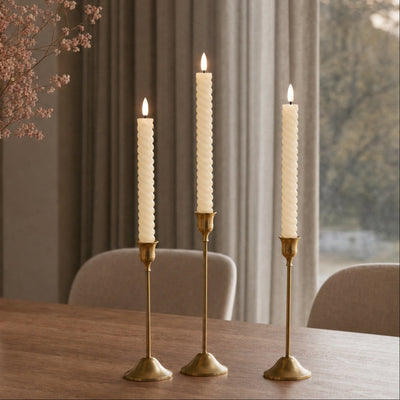 Twisted Flameless Taper Candles 9.8"