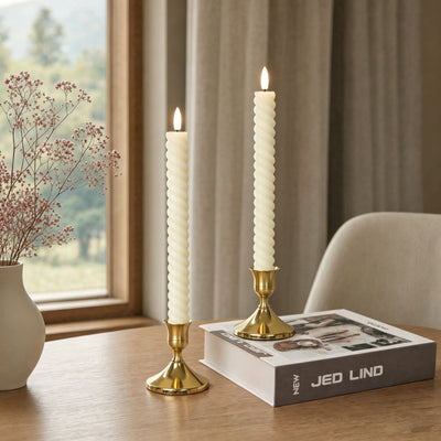 Twisted Flameless Taper Candles 9.8"