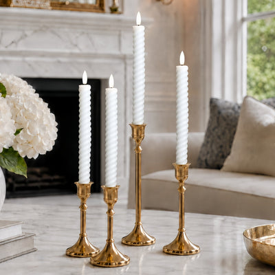 Twisted Flameless Taper Candles 9.8"