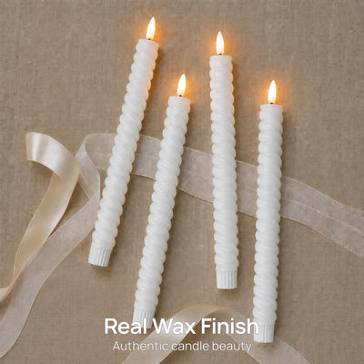 Twisted Flameless Taper Candles 9.8"
