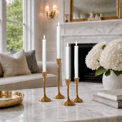 Twisted Flameless Taper Candles 9.8"