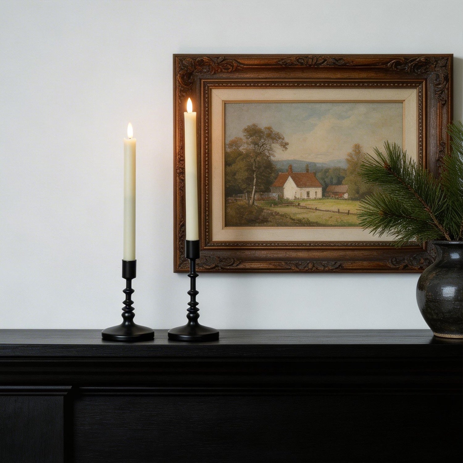 Wave Flameless Taper Candles 11.5"