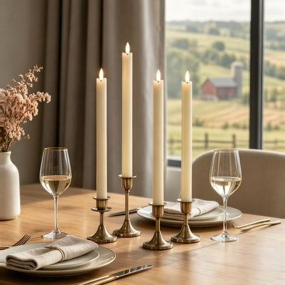 Wave Flameless Taper Candles 11.5"