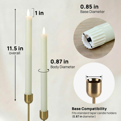 Wave Flameless Taper Candles 11.5"