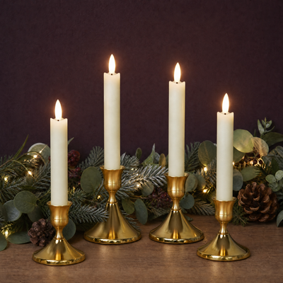 Wave Flameless Taper Candles 6.3"