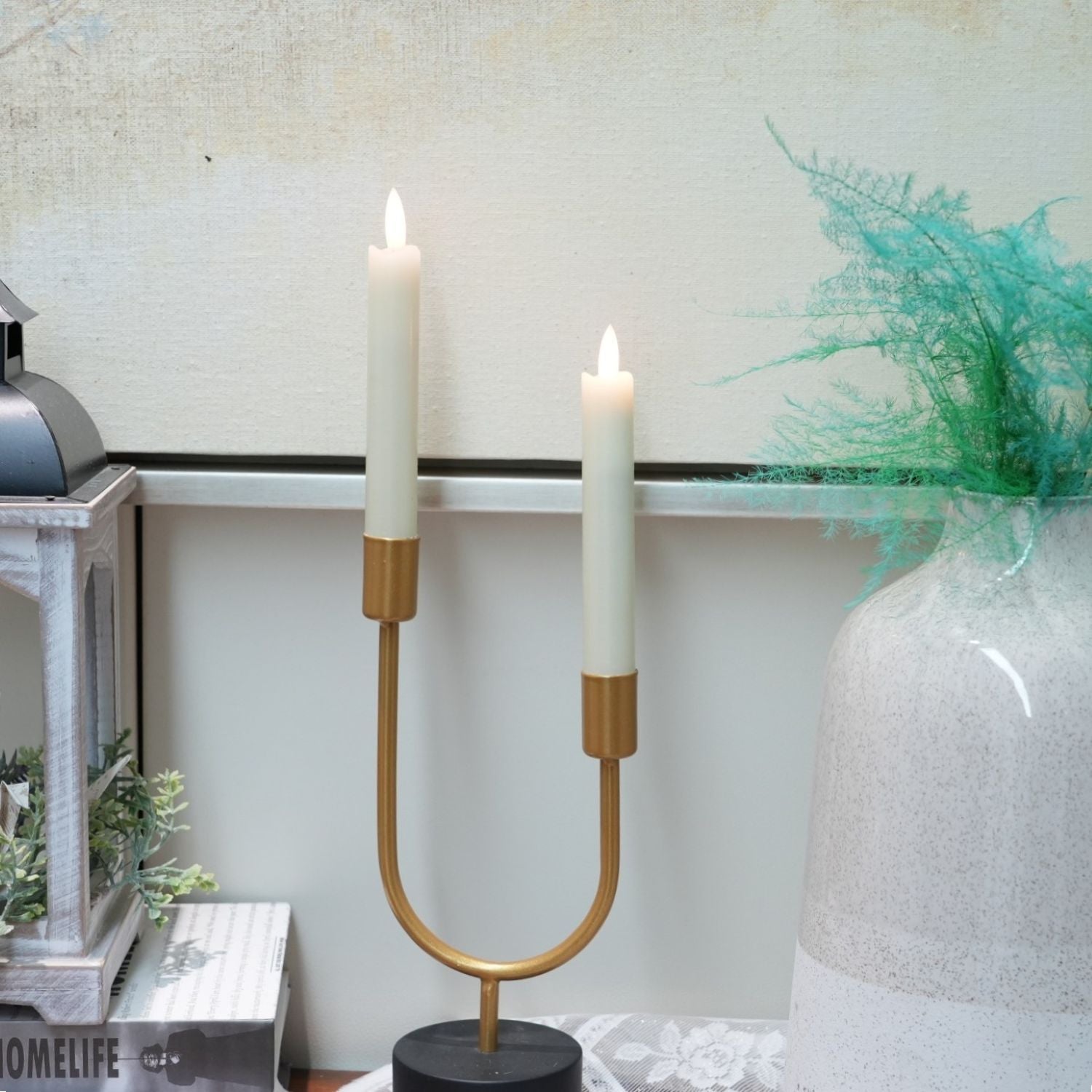 Wave Flameless Taper Candles 6.3"