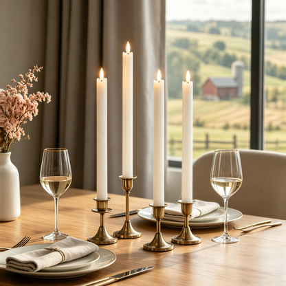 Wave Flameless Taper Candles 11.5"