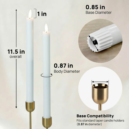 Wave Flameless Taper Candles 11.5"