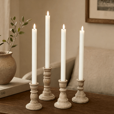 Wave Flameless Taper Candles 11.5"