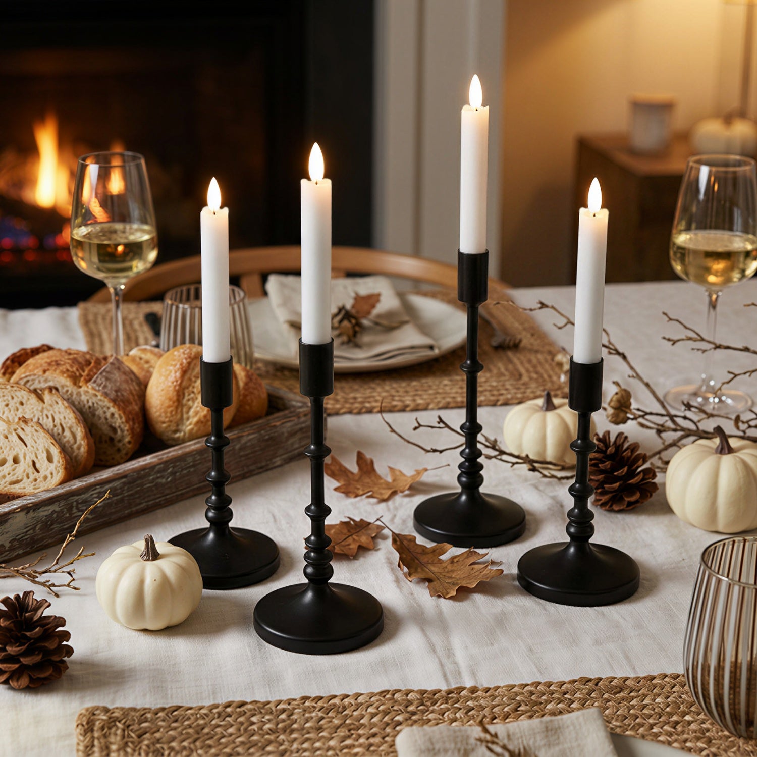Wave Flameless Taper Candles 6.3"