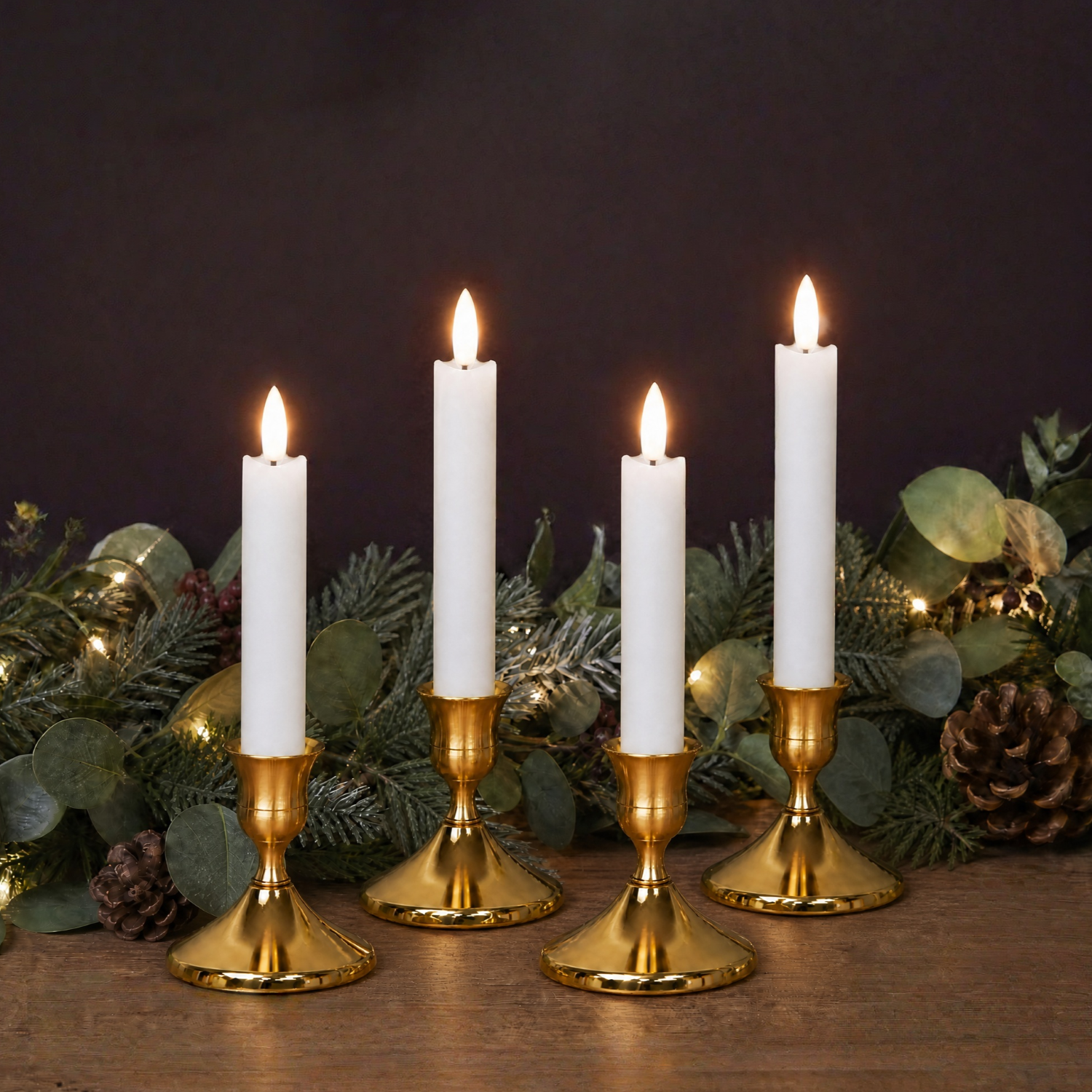 Wave Flameless Taper Candles 6.3"