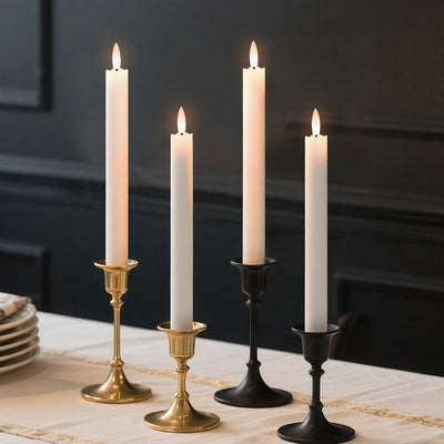 Wave Flameless Taper Candles White