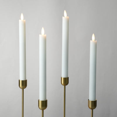 Wave Flameless Taper Candles White