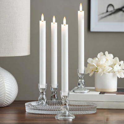 Wave Flameless Taper Candles White