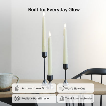 Wax Drip Taper Candles, Set of 4