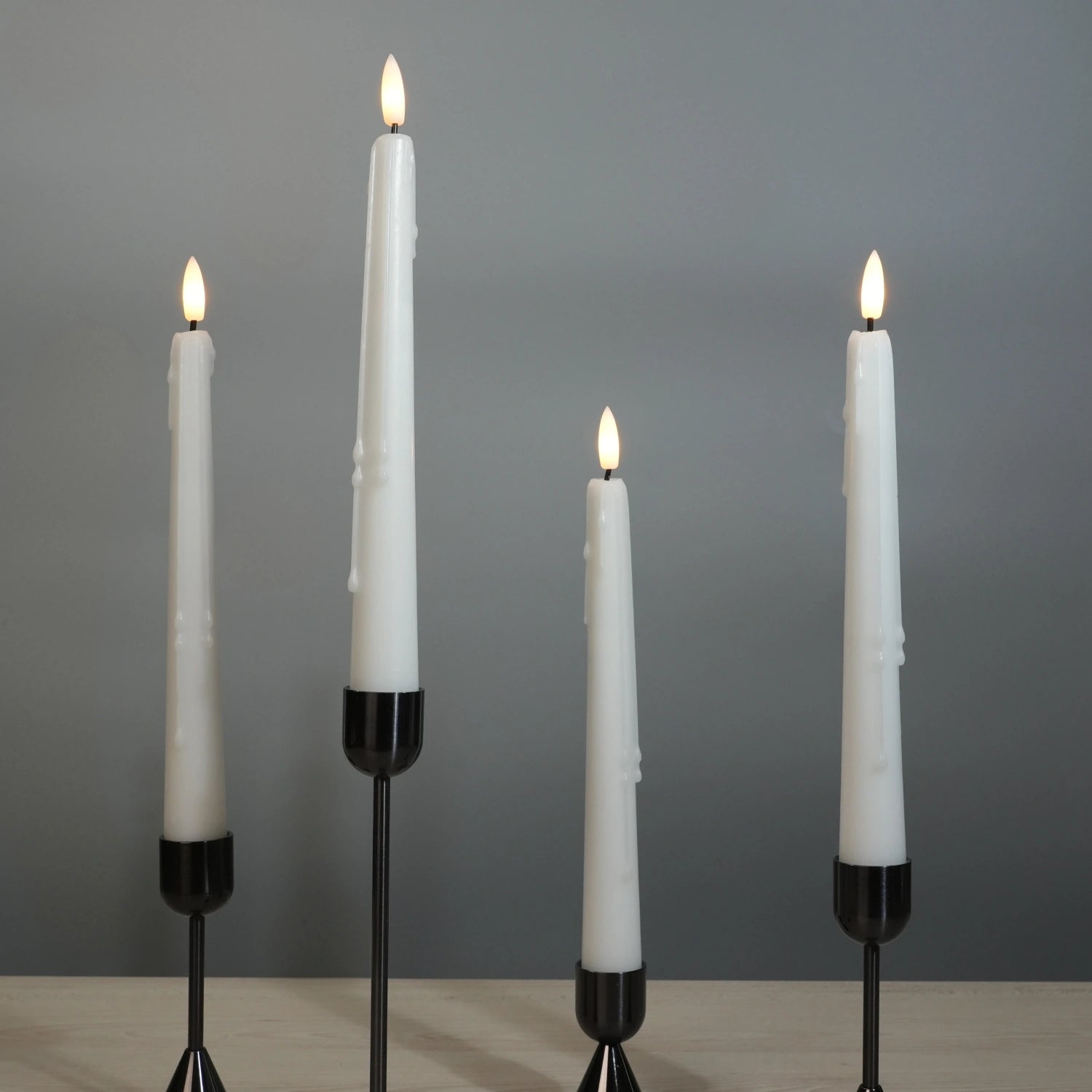 Wax Drip Taper Candles – Set of 4