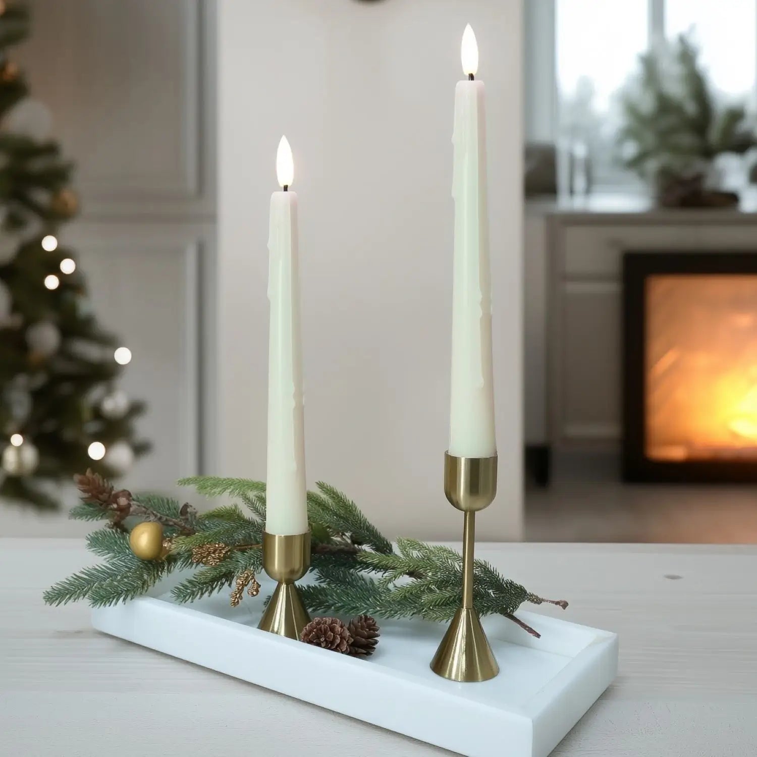 Wax Drip Taper Candles – Set of 4