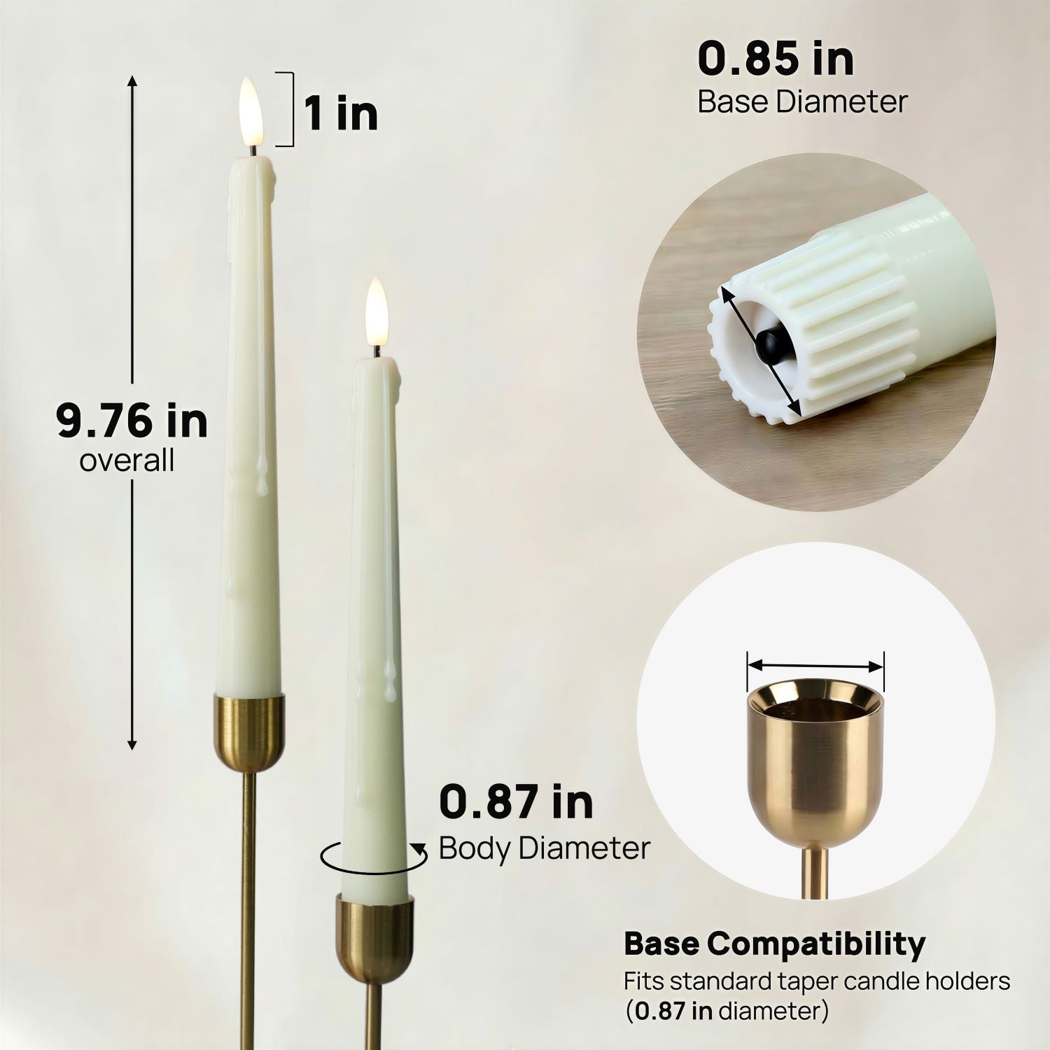 Wax Drip Flameless Taper Candles