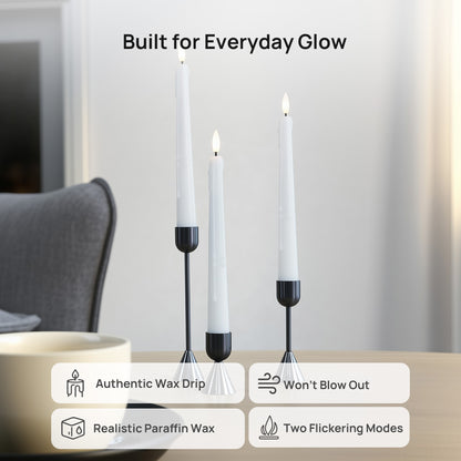 Wax Drip Taper Candles, Set of 4