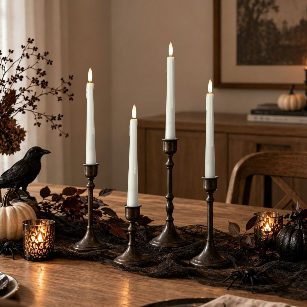 Wax Drip Flameless Taper Candles