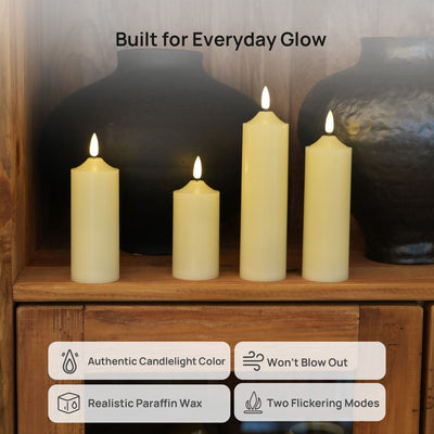 Slim Pillar Candles – Set of 4