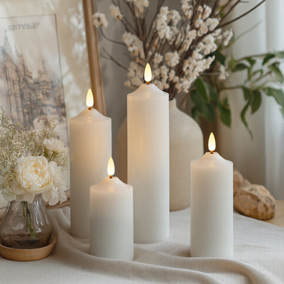 Slim Pillar Candles – Set of 4