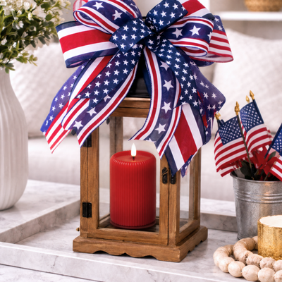 Red Fluted Pillar Candle – 3" Width