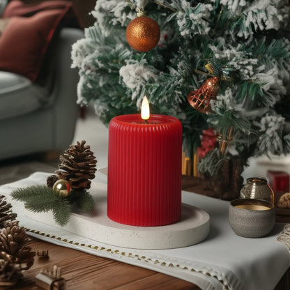 Fluted Pillar Candle – 3" Width