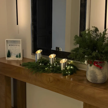 Ribbed Glass Pillar Candles – Set of 3