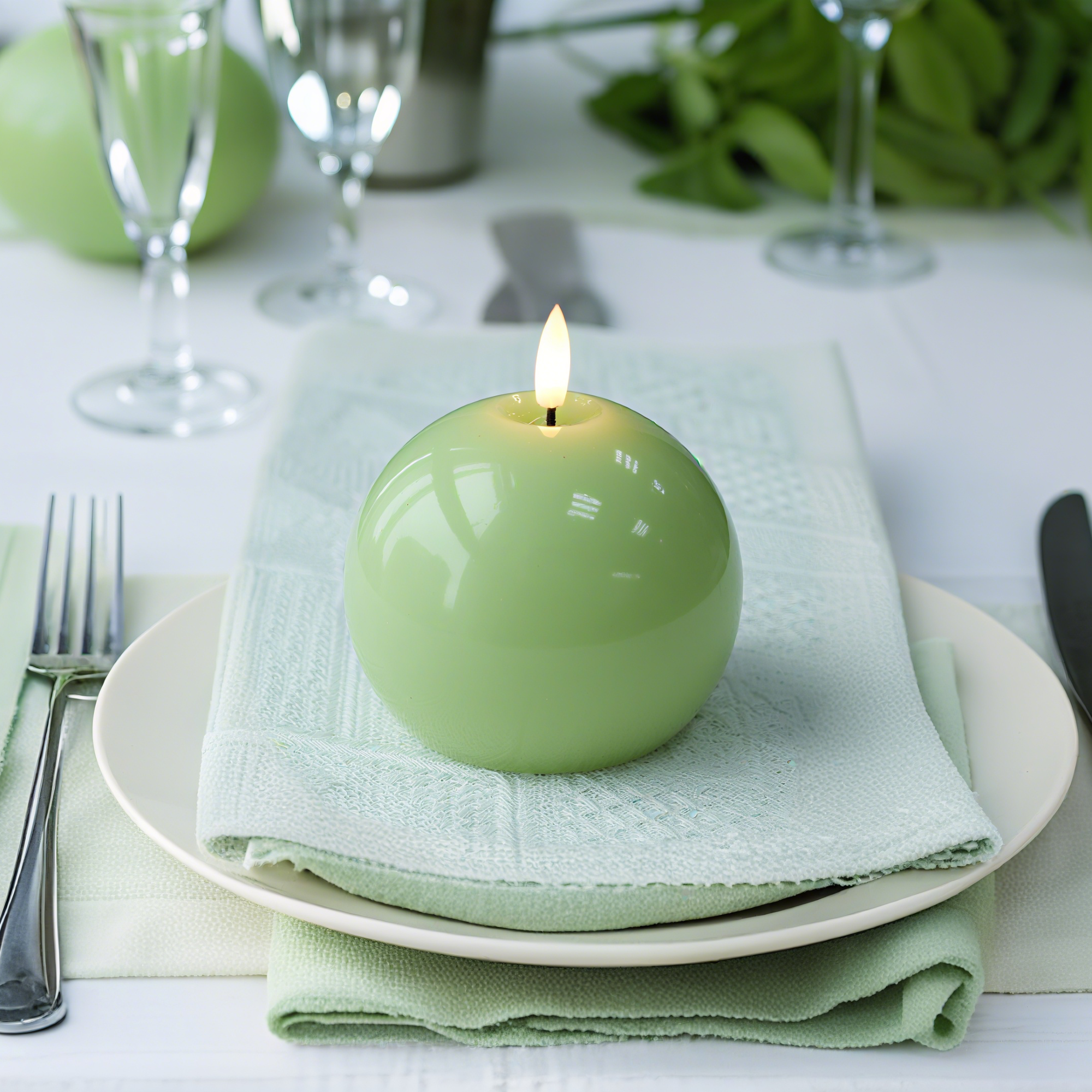 Flameless Sphere Candles, Set of 2