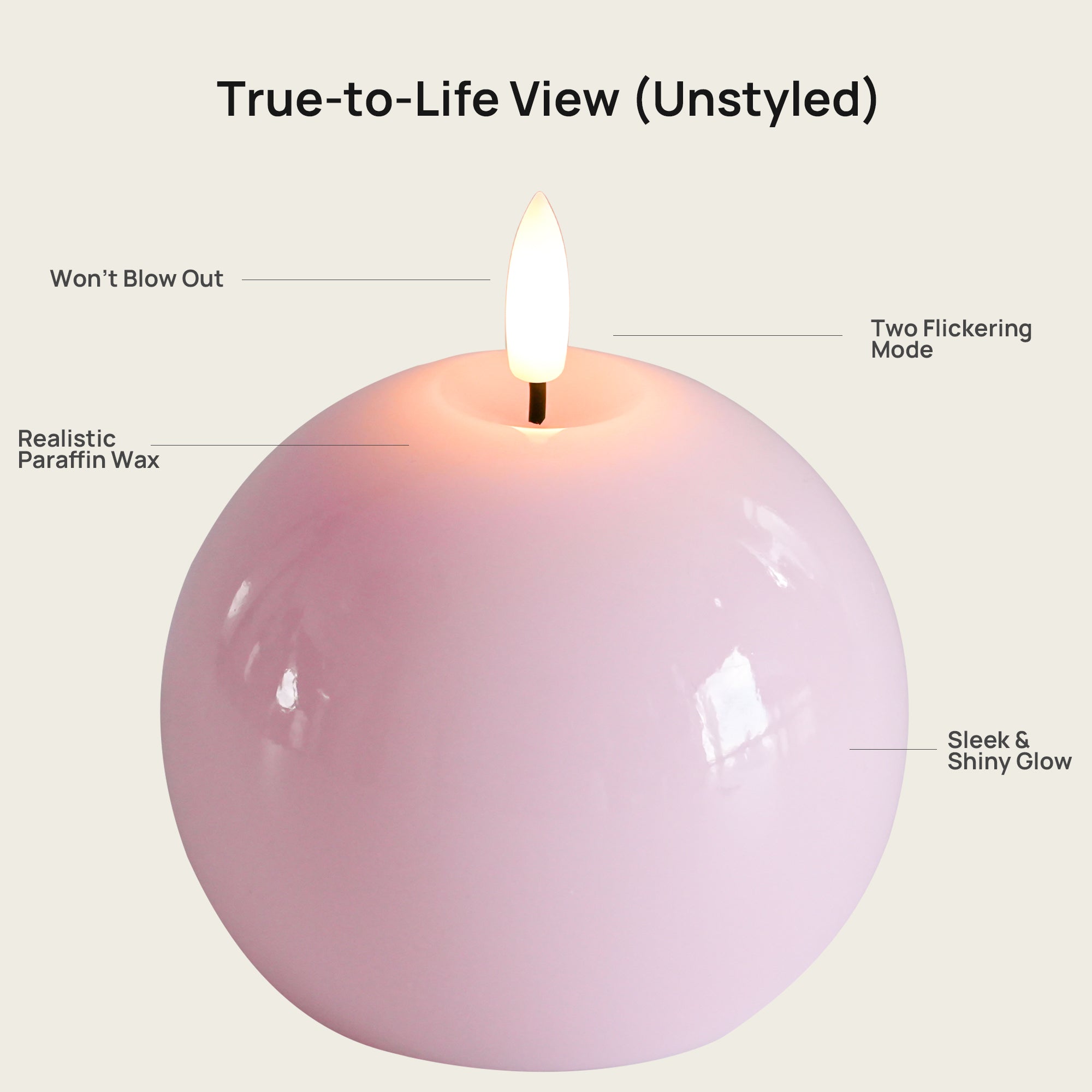 Shiny Sphere Candles,Set of 2