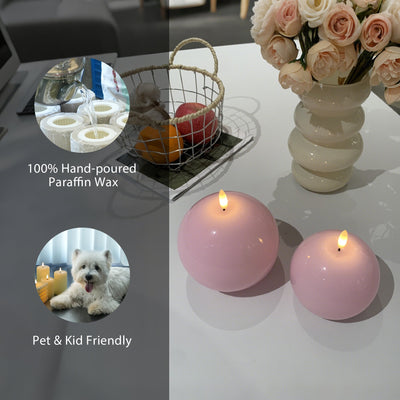 Flameless Sphere Candles – Set of 2