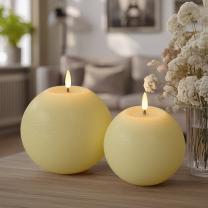 Rustic Sphere Candles, Set of 2