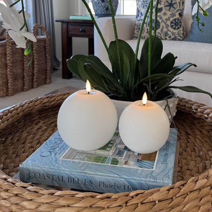 Rustic Sphere Candles – Set of 2